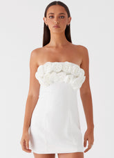 Bouquet Dream Mini Dress - White