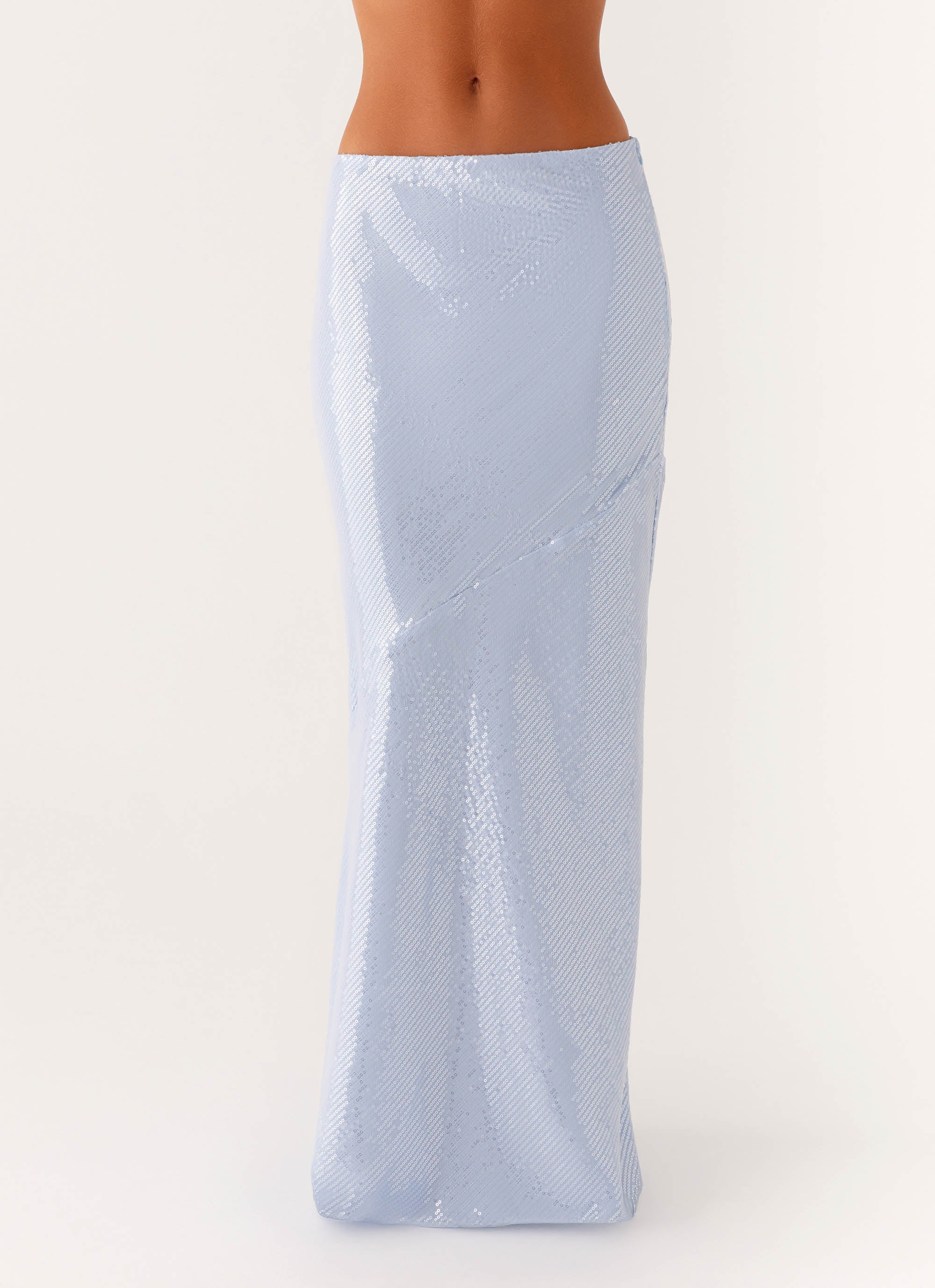 Algorithm Sequin Maxi Skirt - Blue