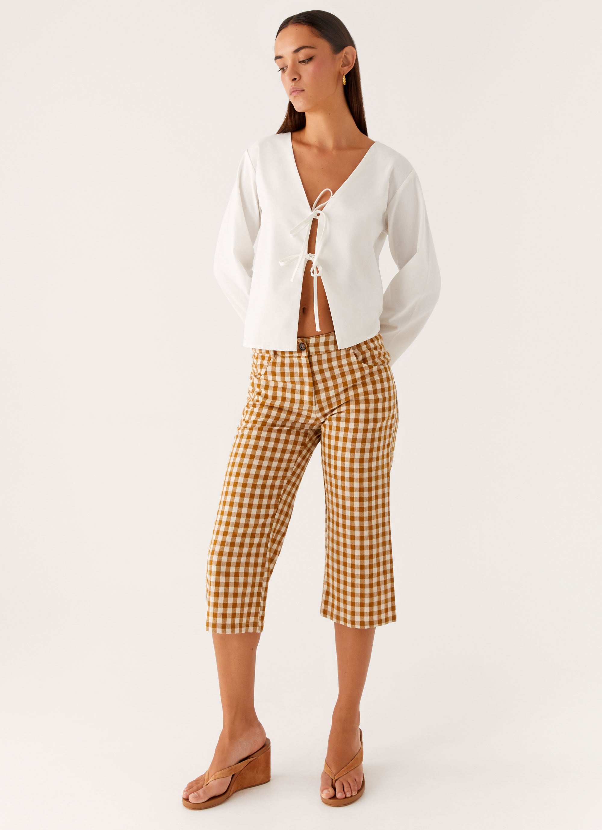 Radley Capri Pants - Brown Gingham